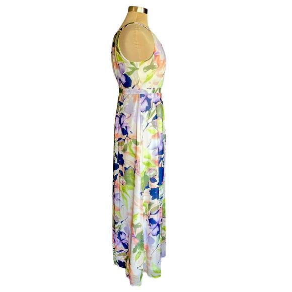 ModCloth Essence of Presence Chiffon Maxi Dress Floral Print Sleeveless MEDIUM - Picture 3 of 11